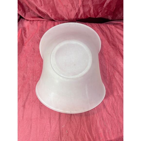 Vintage 14” White Satin Glass Wave Bowl Tray Freeform Design Centerpiece Platter - Picture 2 of 9